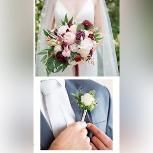 Ling’s Moment Marsala Bouquet and Boutonnière